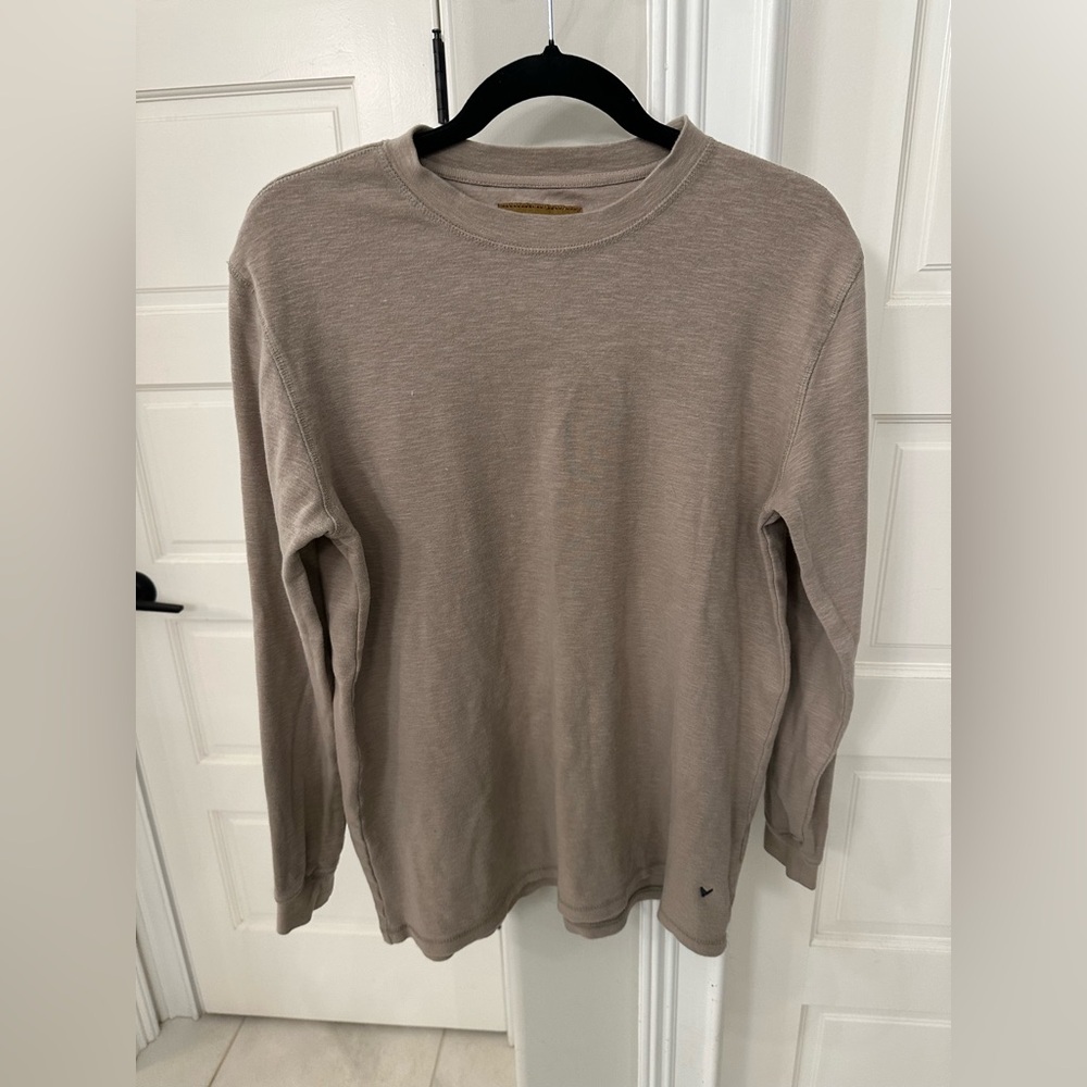 Venado Men’s M Long Sleeve Thermal Crew Neck Water Repellant Shirt Outdoor Tan